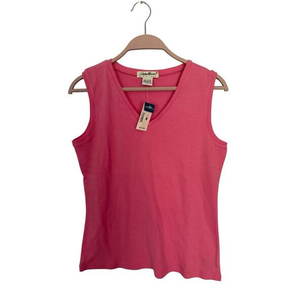 Eddie Bauer size medium Cotton sleeveless Tank top pink New with tags vintage - Picture 1 of 3